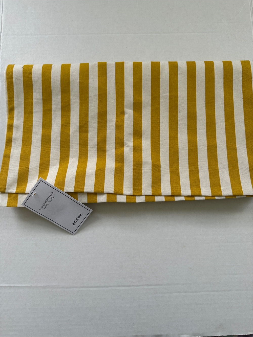 H&M Yellow and White Striped Outdoor pillow cover